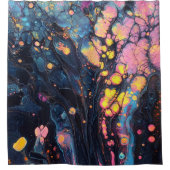 Abstracte iriserende kunst douchegordijn (Voorkant)