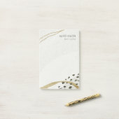 Abstracte Ivory Gold Black Grey Stone Textuur Post-it® Notes (Op bureau)