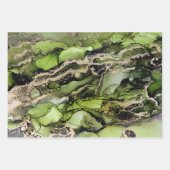 Abstracte Jade Green Black Gold Alcohol Inkt Inpakpapier Vel (Voorkant)