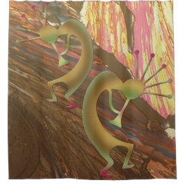 Abstracte jam-sessie Kokopelli Douchegordijn