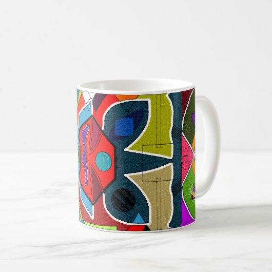 Abstracte Jazzy Fun Mok (Voorkant rechts)