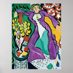 Abstracte jonge vrouw, Franse stijl Poster
