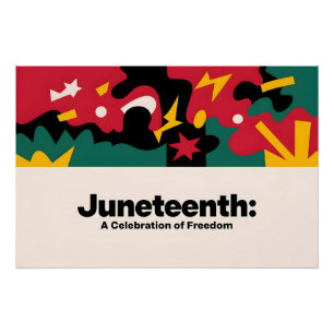 Abstracte Juneteenth Een viering van Freedom Desi Perfect Poster