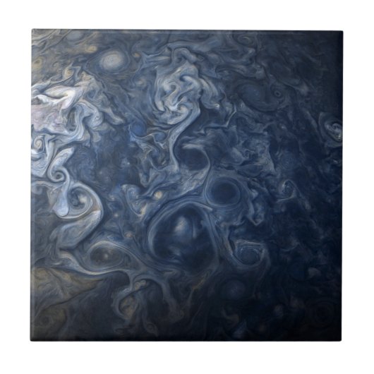 Abstracte Jupiter Blues Space Ceramic Tile Tegeltje (Voorkant)