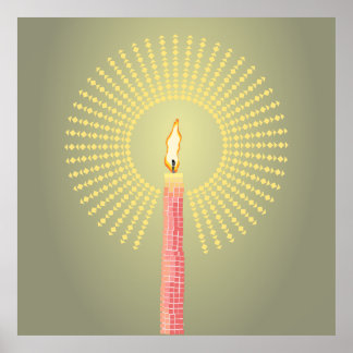 abstracte kaars poster kunst aan de muur