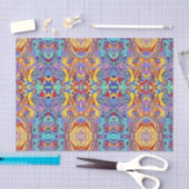 Abstracte Kaleidoscope Owl in Bright Primaire Kleu Tissuepapier (Craft)