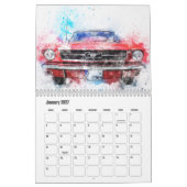 Abstracte kalender met auto's (Jan 2027)