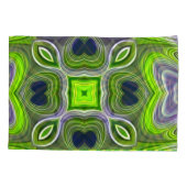 Abstracte kalkgroene, gele en Paarse zwemmels Kussensloop (Achterkant-Links)