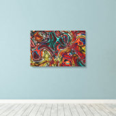 ABSTRACTE KANVAS KUNSTAFDRUKKING MET KLORFEUILLE S CANVAS AFDRUK (Insitu (Houten vloer))