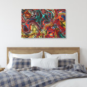 ABSTRACTE KANVAS KUNSTAFDRUKKING MET KLORFEUILLE S CANVAS AFDRUK (Insitu (Slaapkamer))
