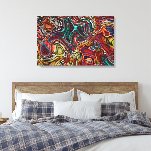 ABSTRACTE KANVAS KUNSTAFDRUKKING MET KLORFEUILLE S CANVAS AFDRUK (Insitu (Slaapkamer))