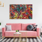 ABSTRACTE KANVAS KUNSTAFDRUKKING MET KLORFEUILLE S CANVAS AFDRUK (Insitu (Woonkamer))