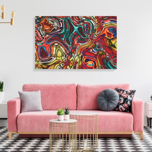 ABSTRACTE KANVAS KUNSTAFDRUKKING MET KLORFEUILLE S CANVAS AFDRUK (Insitu (Woonkamer))