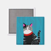 Abstracte kat magneet (Voorkant / Achterkant)