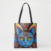 Abstracte kat met gele ogen draagtas (Voorkant)