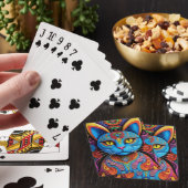 Abstracte kat met gele ogen pokerkaarten (Insitu)