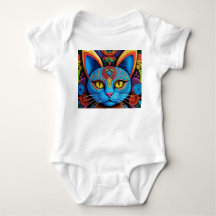 Abstracte kat met gele ogen