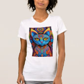 Abstracte kat met gele ogen t-shirt (Voorkant)
