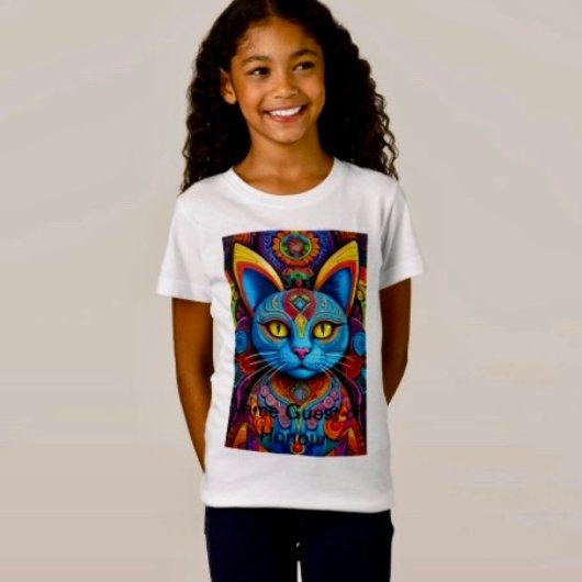 Abstracte kat met gele ogen t-shirt