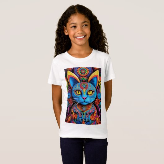 Abstracte kat met gele ogen t-shirt (Voorkant volledig)