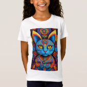 Abstracte kat met gele ogen t-shirt (Voorkant)
