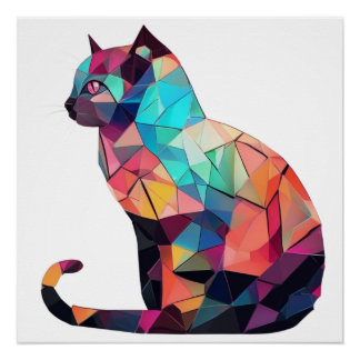 Abstracte kat perfect poster