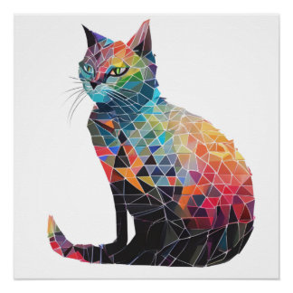 Abstracte kat perfect poster