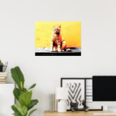 Abstracte kat poster (Thuiskantoor)