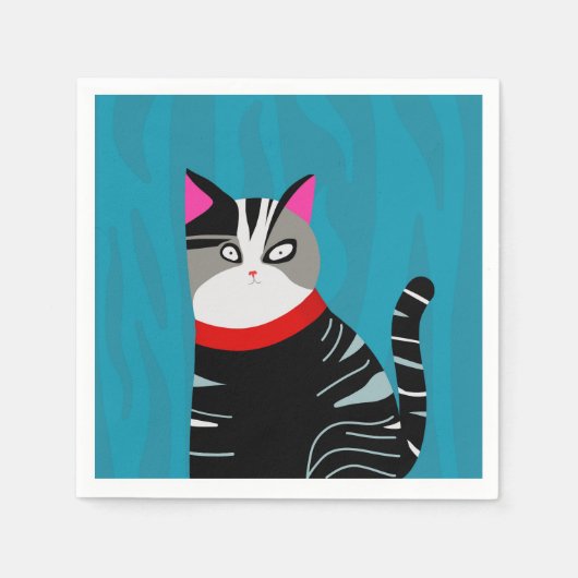 Abstracte kat servet (Voorkant)
