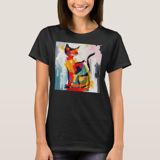 Abstracte Kat T-shirt (Voorkant)