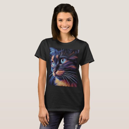 Abstracte kat t-shirt (Voorkant volledig)