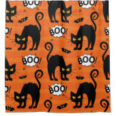 Abstracte kat, wolk, Halloween-patroon Douchegordijn (Voorkant)