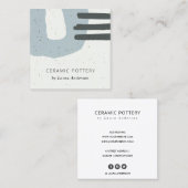 ABSTRACTE KERAMISCH KERAMISCHE TEXTUURBLAUW, GESPE VIERKANTE VISITEKAARTJE (Voorkant / Achterkant)