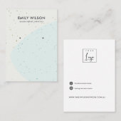 ABSTRACTE KERAMISCHE BLAUWE WAVE STUD EARRING DISP VISITEKAARTJE (Voorkant / Achterkant)