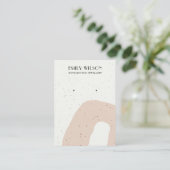 ABSTRACTE KERAMISCHE BLUSH PEACH STUD OORBEL DISPL VISITEKAARTJE (Staand voorkant)