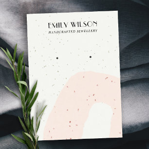 ABSTRACTE KERAMISCHE BLUSH PEACH STUD OORBEL DISPL VISITEKAARTJE