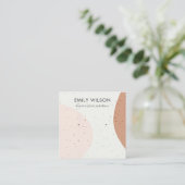 ABSTRACTE KERAMISCHE BLUSH ROEST STUD OORBEL DISPL VIERKANTE VISITEKAARTJE (Staand voorkant)