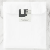 ABSTRACTE KERAMISCHE TEXTUUR ZWARTE GRAY CHIC SPEC VIERKANTE STICKER (Tas)