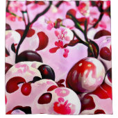 Abstracte kersen douchegordijn (Voorkant)