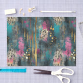 Abstracte kerst blauwgroen roze luipaardpatroon tissuepapier (Craft)