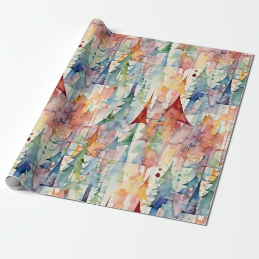 Abstracte kerst cadeaupapier (Uitgerold)