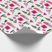 Abstracte Kerst design in roze & roze Cadeaupapier (Hoek)