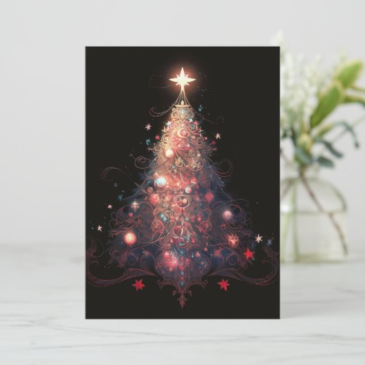 Abstracte Kerst Kaarten - Kerstboom (Staand voorkant)