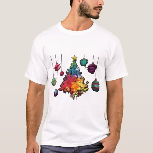Abstracte kerst t-shirt (Voorkant)