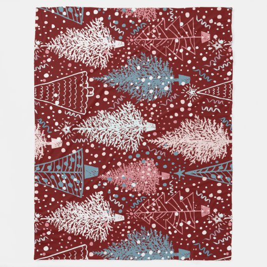 Abstracte kerstbomen Pattern 3 Fleece Blanket Deken (Voorkant)