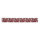 Abstracte kerstbomen Pattern 3 Satin Ribbon Lint (Voorkant)