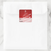 Abstracte kerstboom in het Label met rode cadeaus (Tas)