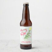 Abstracte kerstboom met fijne en heldere kleuren bier etiket (Voorkant)
