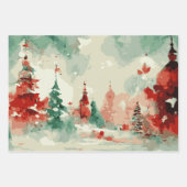 Abstracte kerstboom set 1 inpakpapier vel (Voorkant)