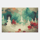 Abstracte kerstboom set 3 inpakpapier vel (Voorkant 3)